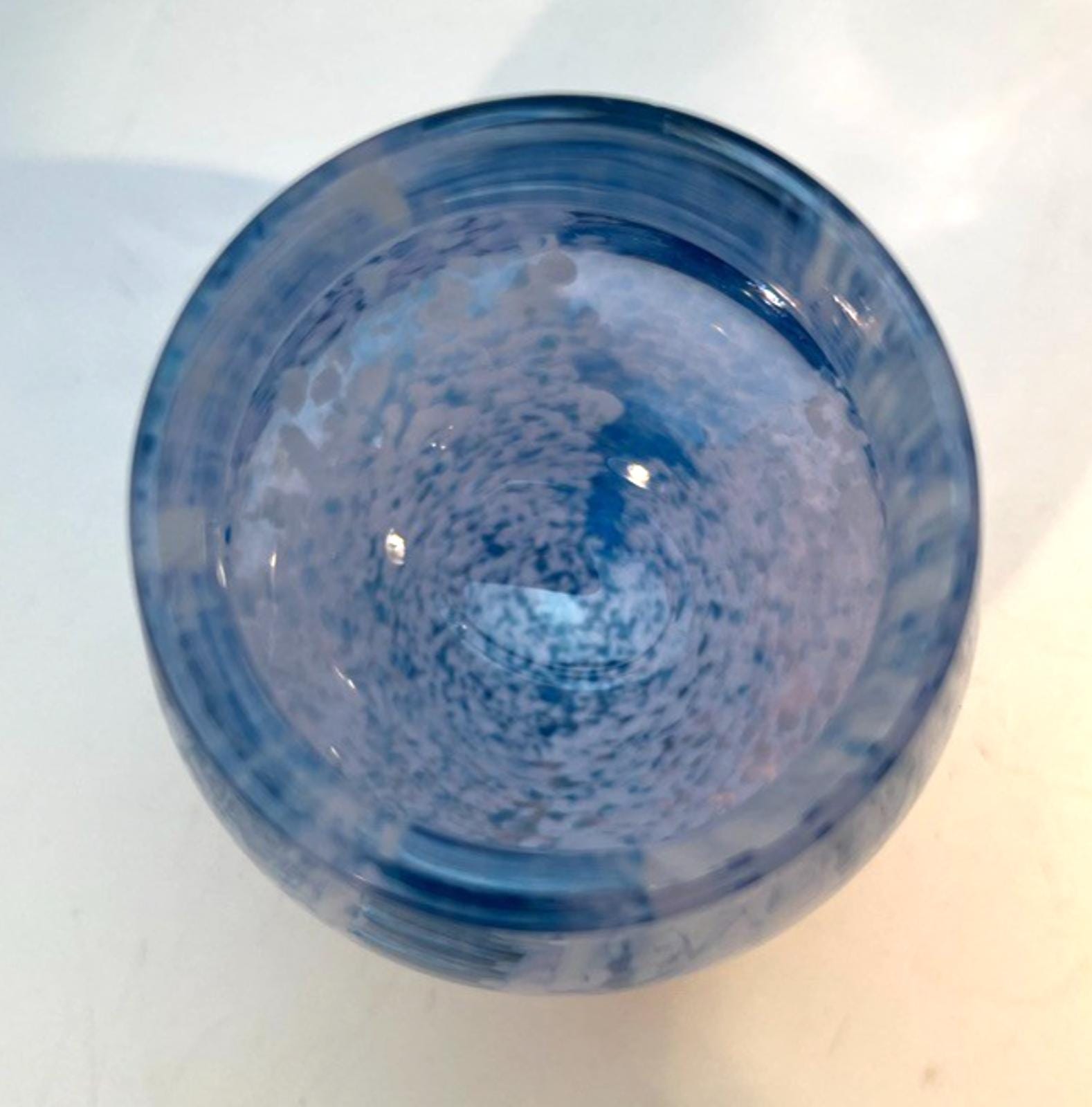 Caithness Glass Vase Blue And White Swirl Pattern H9cm W7cm Pale Blue & Lilac