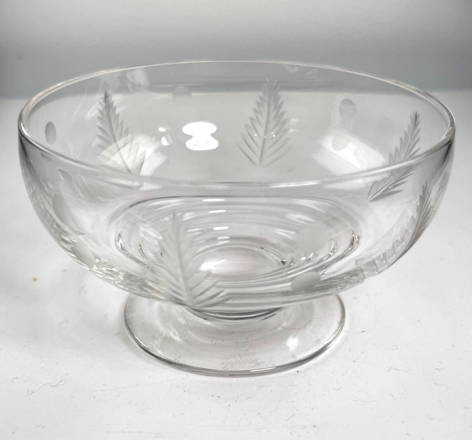 Vintage Stuart Crystal Dessert Bowls: Woodchester Etched Glass, Set of 3
