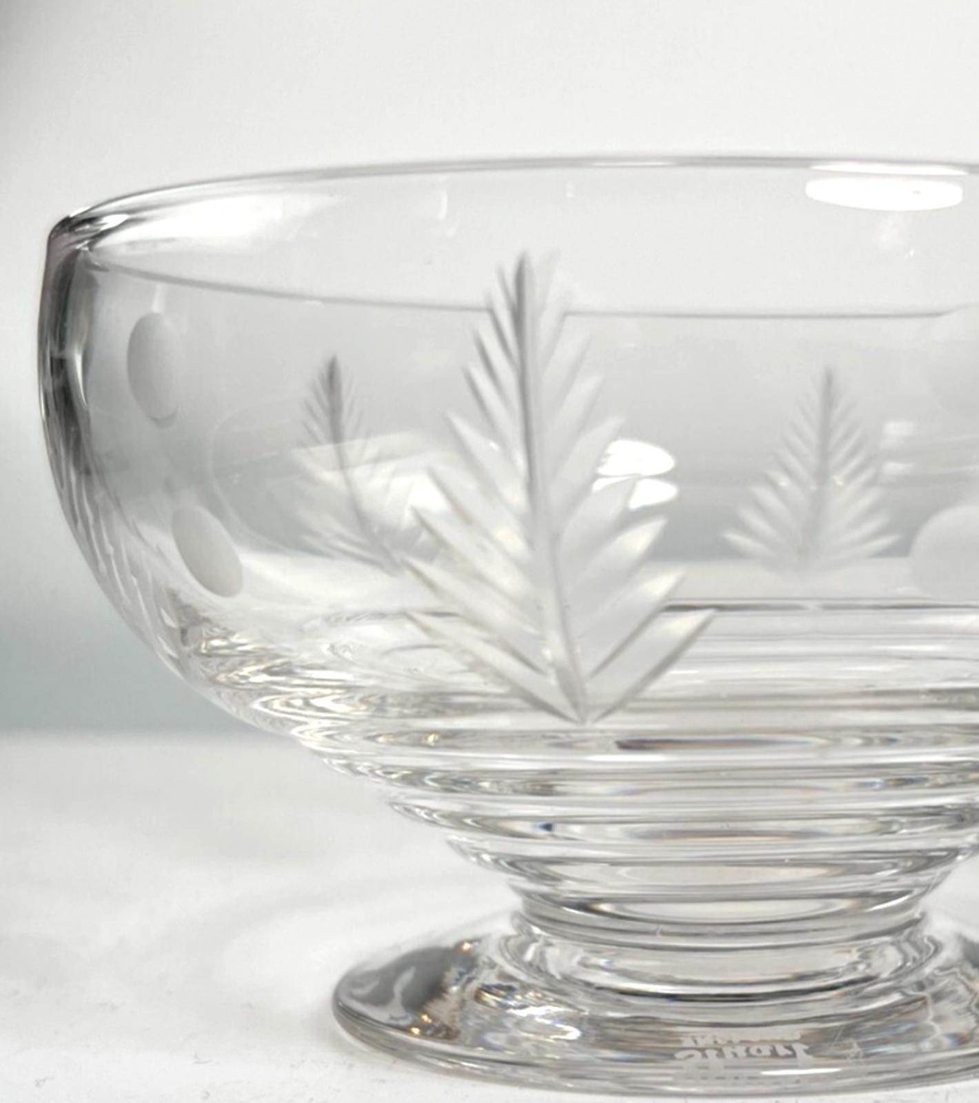 Vintage Stuart Crystal Dessert Bowls: Woodchester Etched Glass, Set of 3