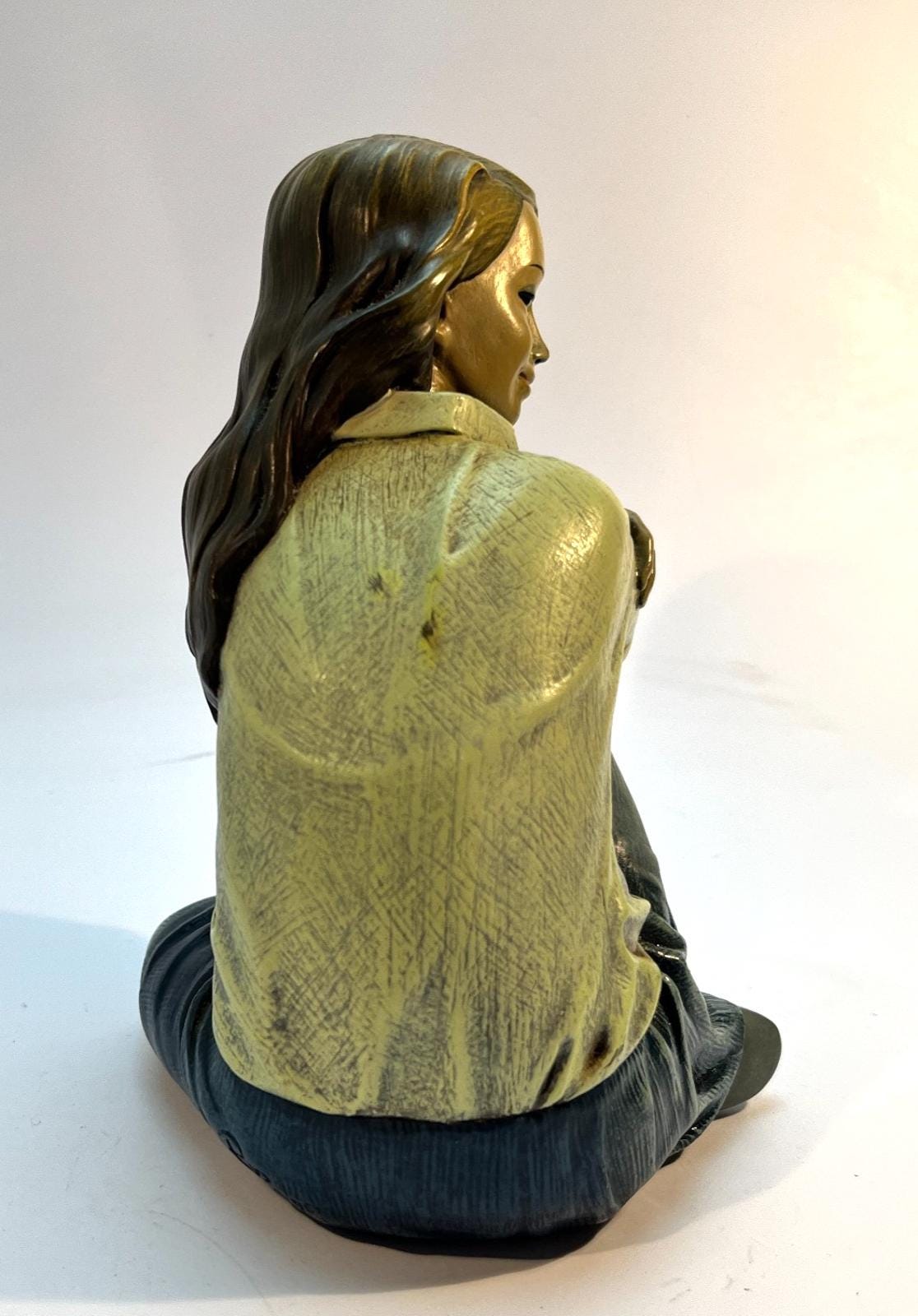 Vintage Enesco Figurine: Thinking of Him, Signed R.S. - 1998 Piazza Collection