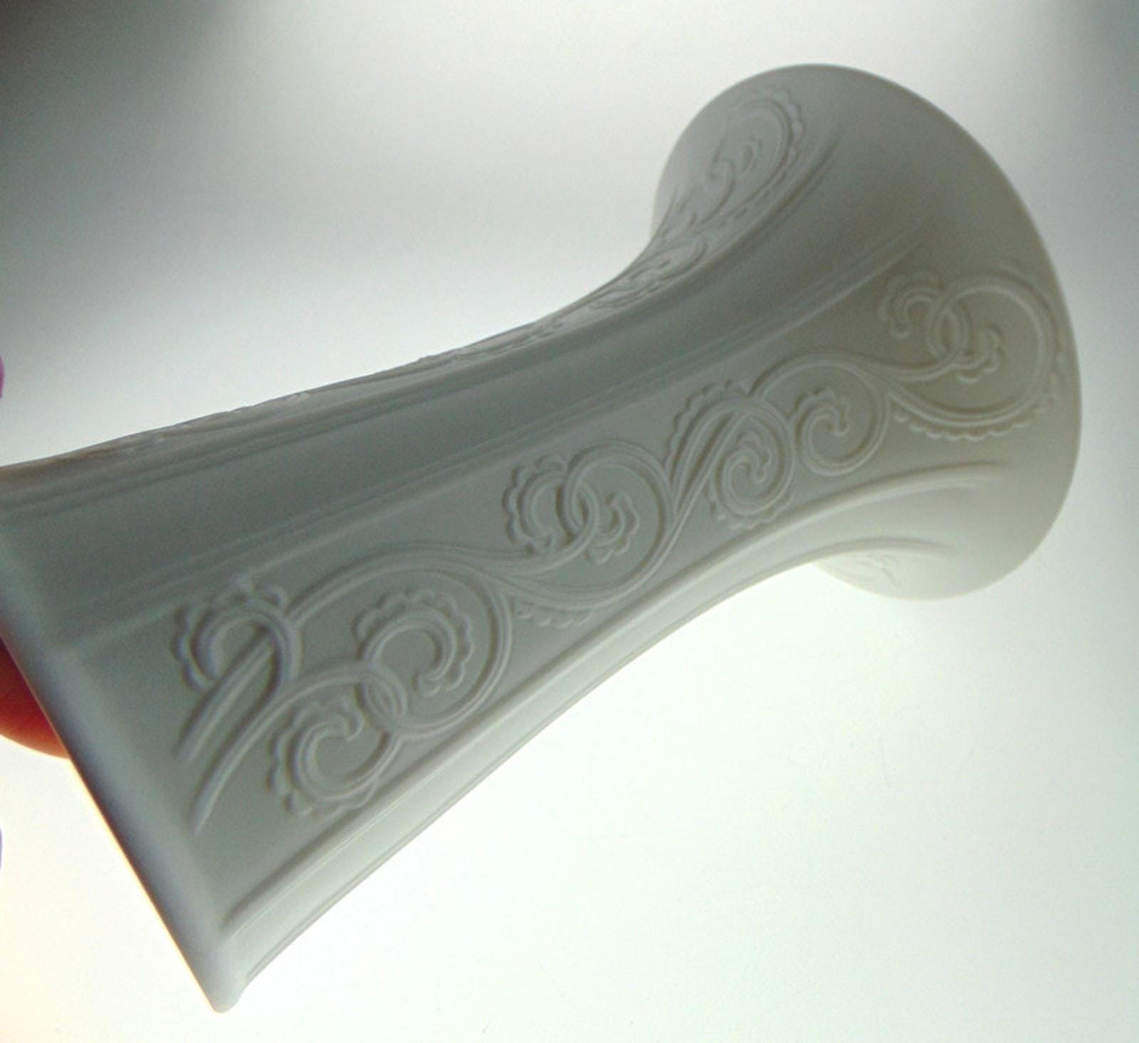 Kaiser Bisque Porcelain Vase for Flowers. Mid Century White Vase