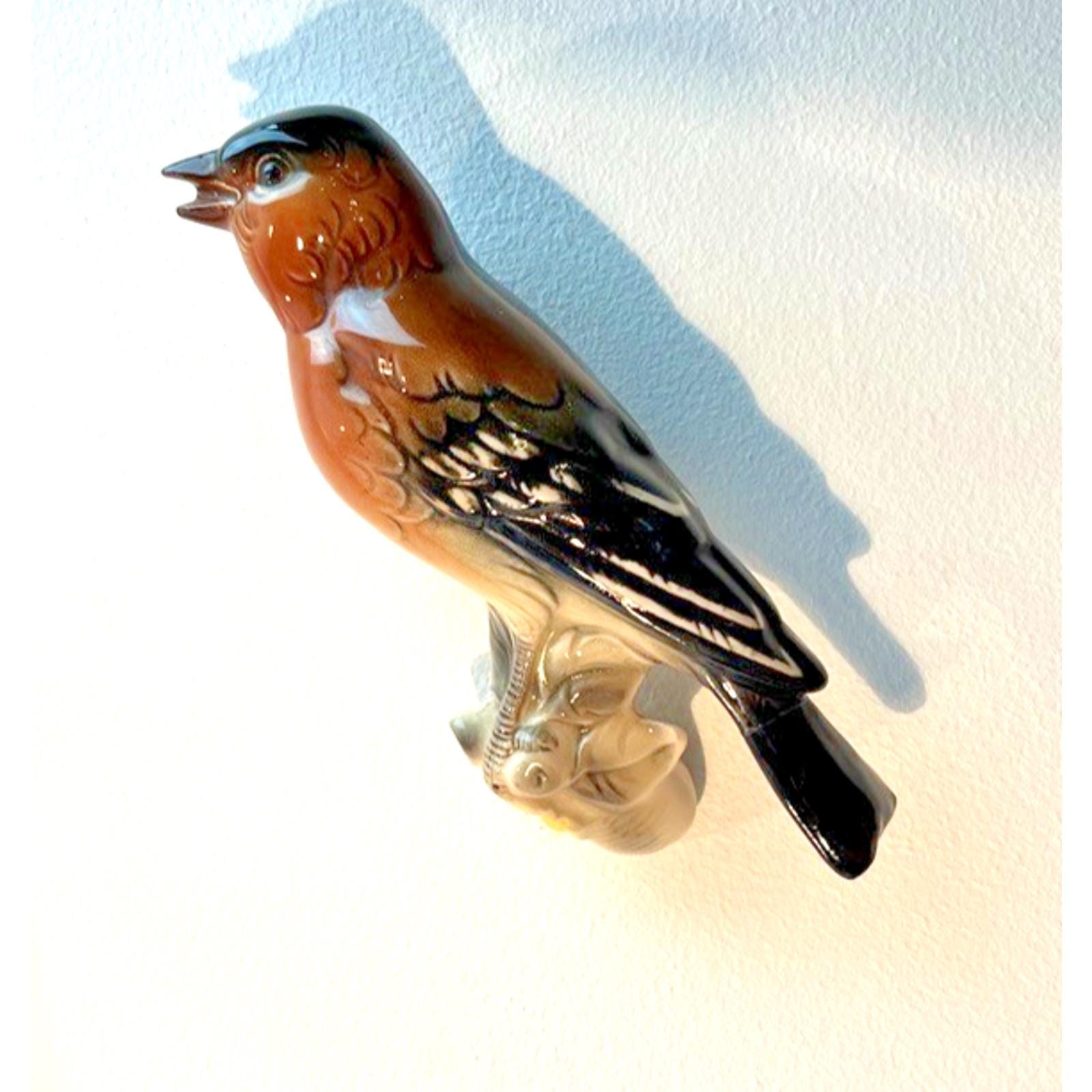 3 Hertwig Katzhütte bird wall plaques – 1930s german porcelain