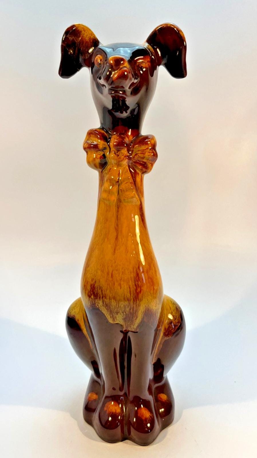 Vintage Canada Blue Mountain Winking Dog in Harvest Gold Rare Dog Figurine H33cm