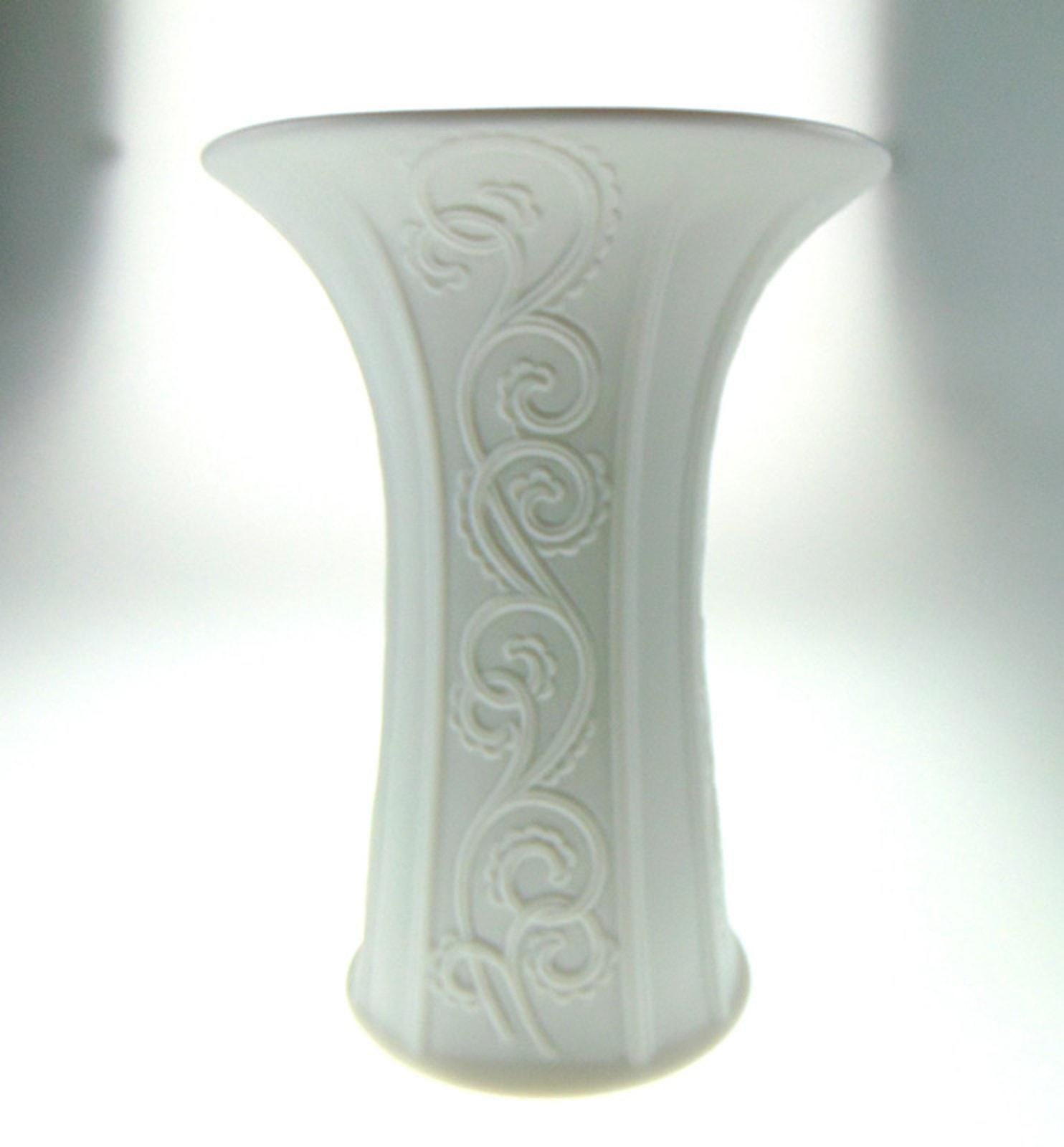 Kaiser Bisque Porcelain Vase for Flowers. Mid Century White Vase