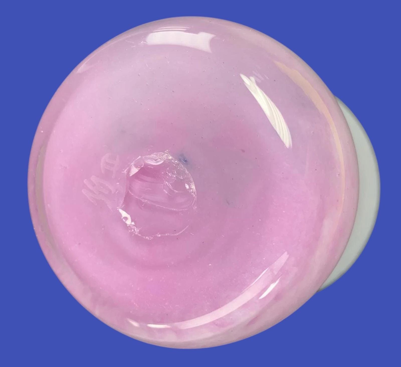 Vintage Pink Ombre Art Glass Vase – Hand Blown, Signed on Base, 9cm