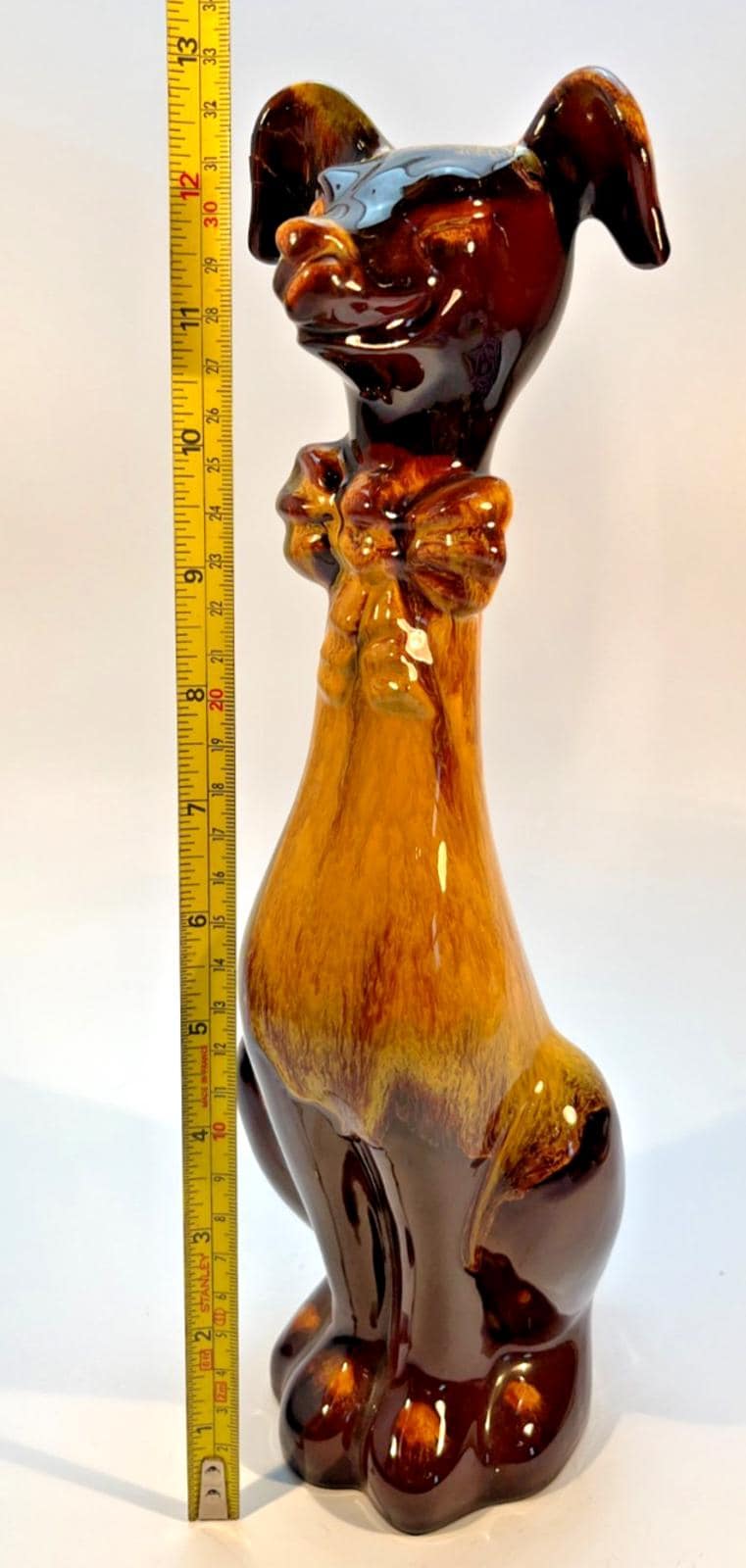 Vintage Canada Blue Mountain Winking Dog in Harvest Gold Rare Dog Figurine H33cm