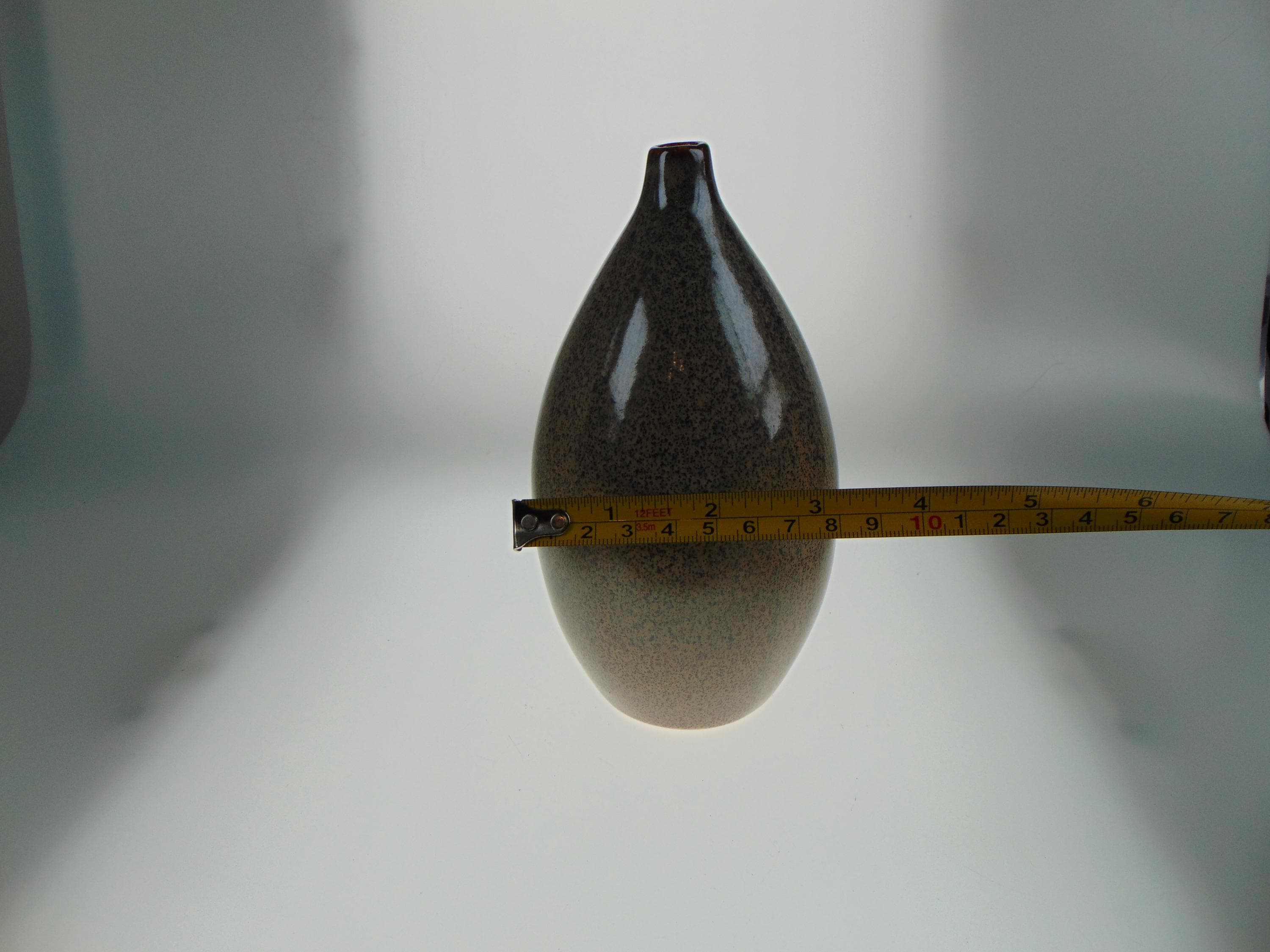 1970s Studio Art Pottery Bud Vase: Speckled Retro Decor