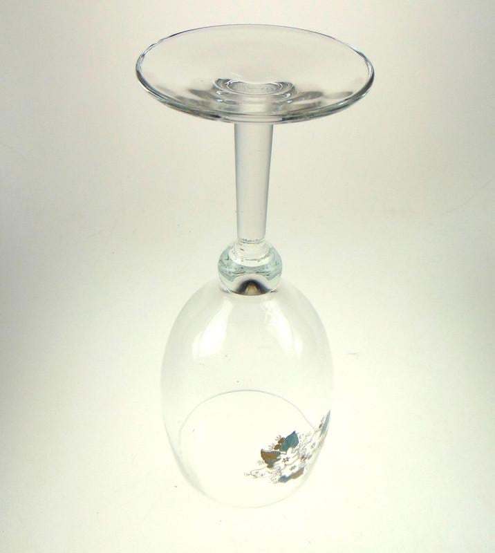 Mid Century Wine Glasses with White Floral Detail - Set of 5
