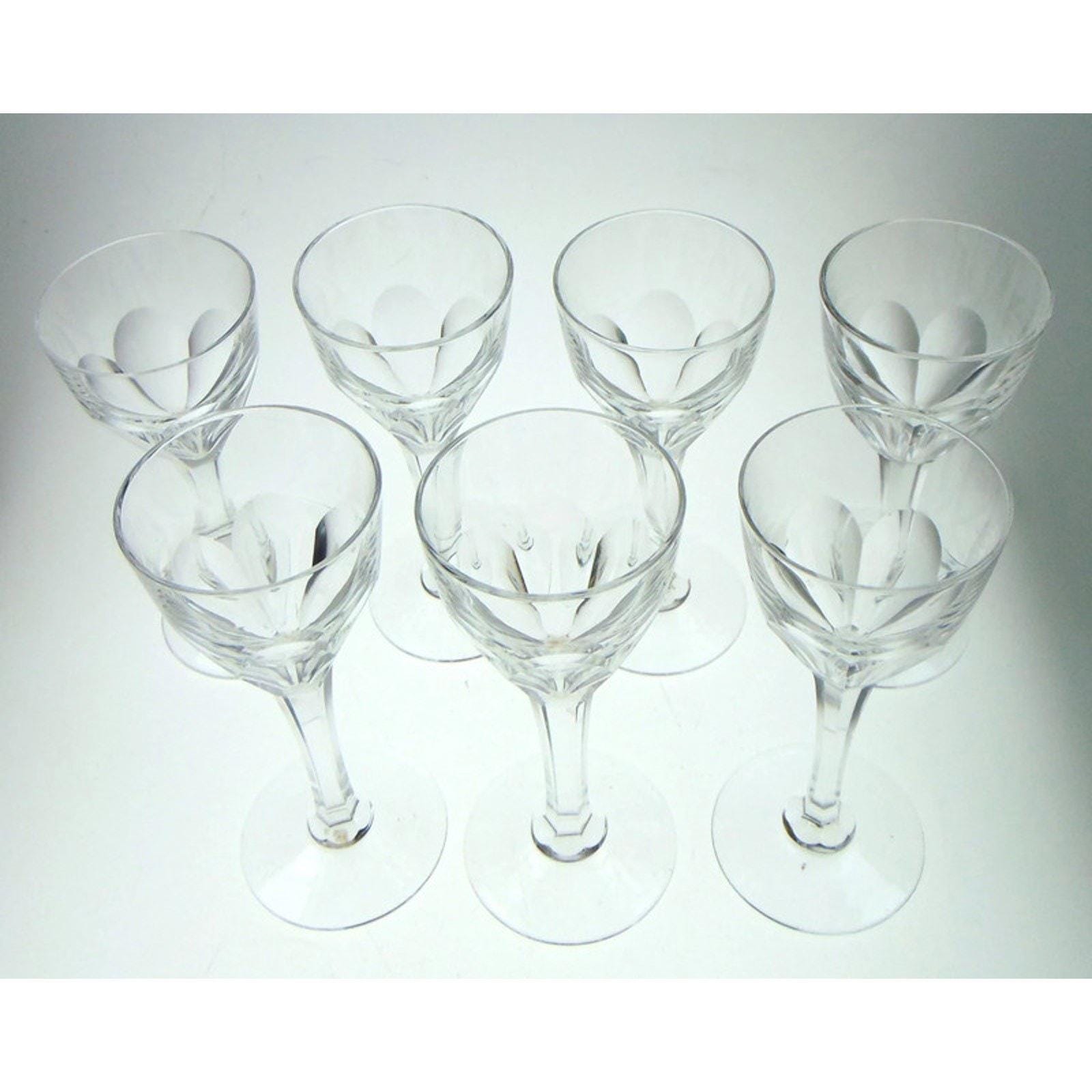 Set of 7 Kosta Boda Crystal Brandy Glasses, Vintage 10cm Snifters