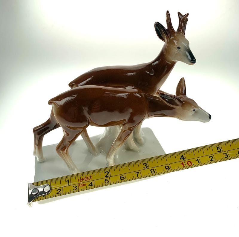 Vintage Carl Scheidig Porcelain Deer Figurine: Made in Germany