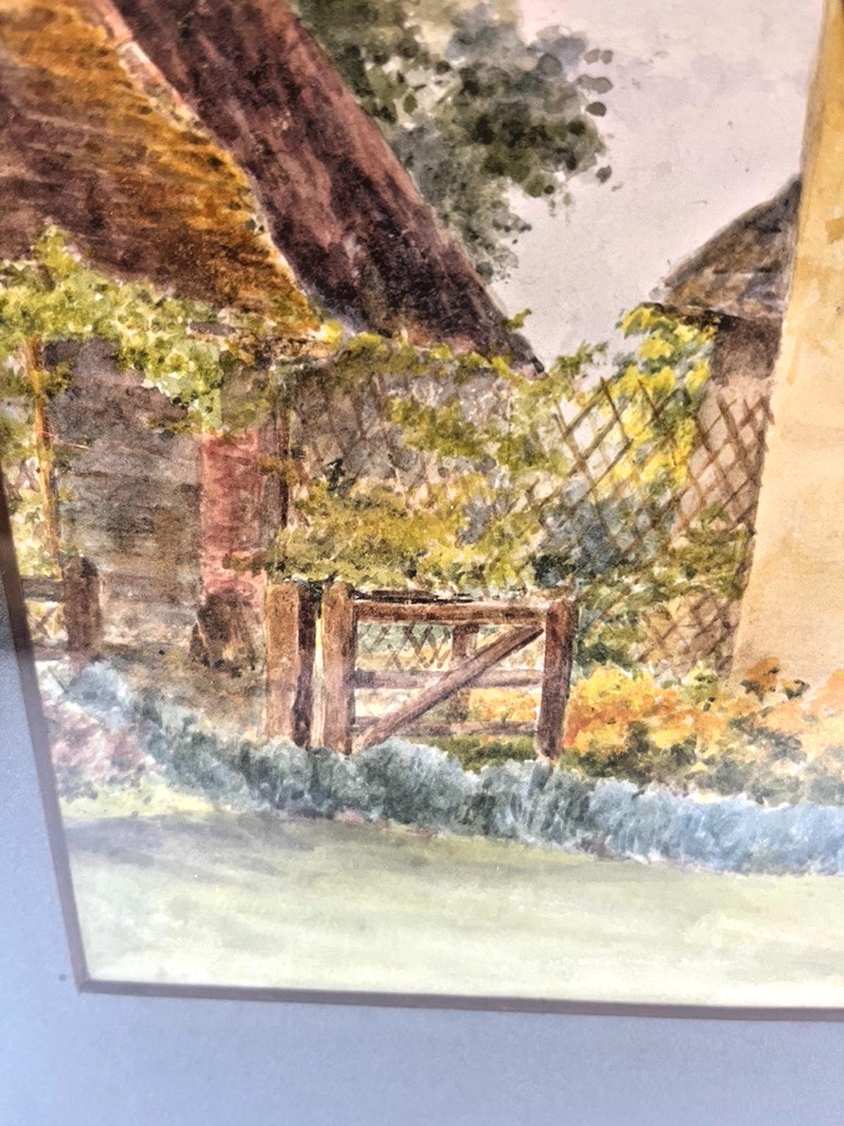 1928 Watercolour of a Cottage by A Boyce Esquire Framed. Country Cottage Art