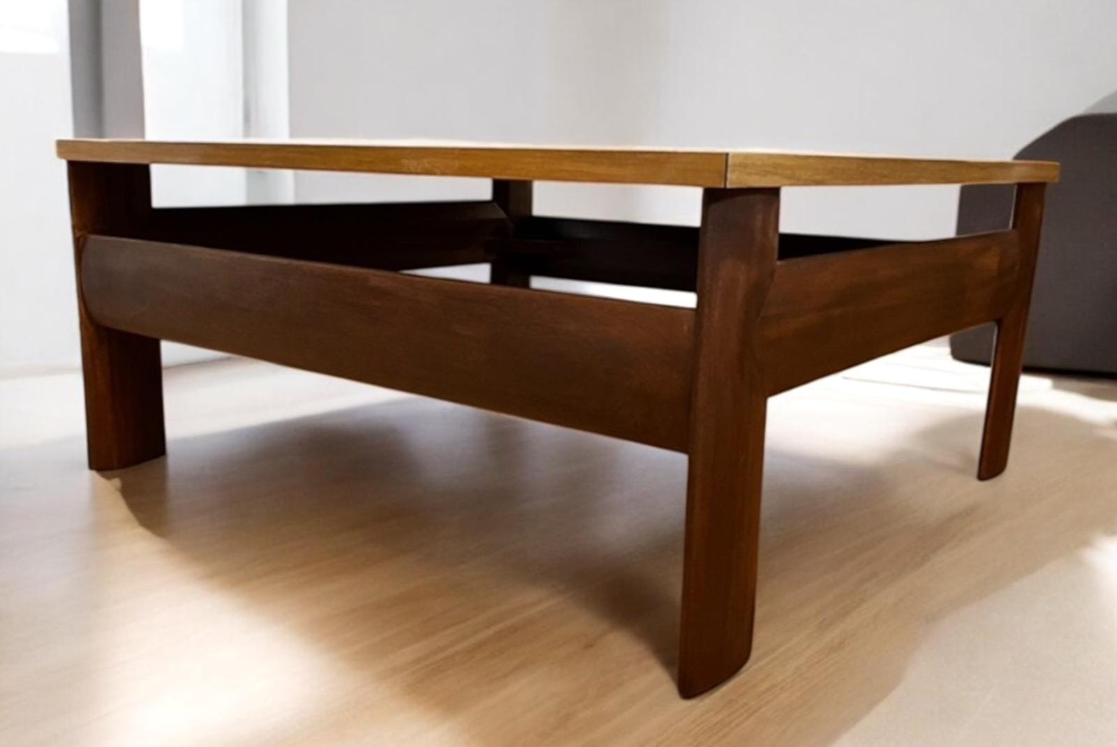Vintage Mid Century Square Coffee Table 79×79×37 cm – Scandinavian/Danish Style
