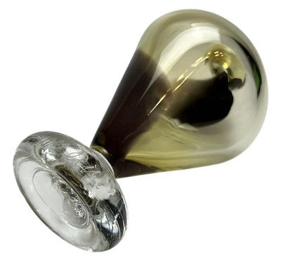 Signed Studio Art Glass Perfume Bottle Smoky Amber & Purple Hand Blown Glass