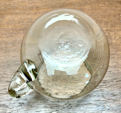 Mid Century Spanish Hand Blown Glass Mugs Set of 6 Green Tint 1960s