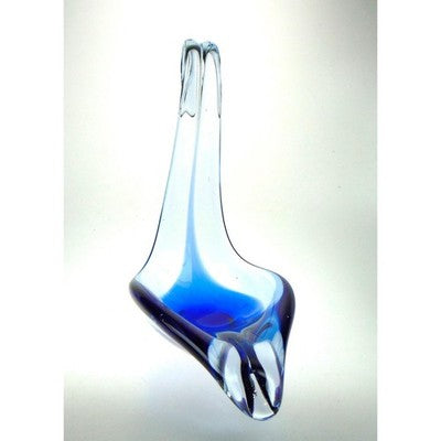 Art Glass Swan Bowl in Cobalt Blue. Murano Style Mid Century Art Glass