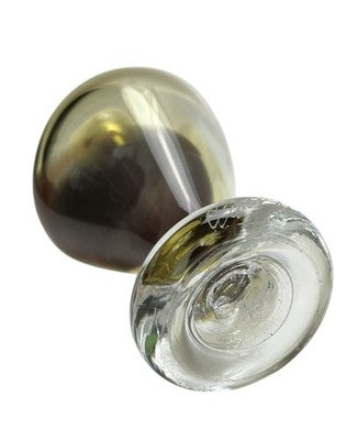 Signed Studio Art Glass Perfume Bottle Smoky Amber & Purple Hand Blown Glass