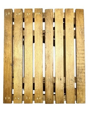 Vintage Folding Wooden Slatted Stool / Mini Table – Compact Portable Seat