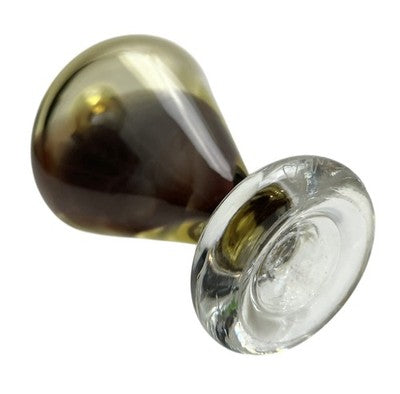 Signed Studio Art Glass Perfume Bottle Smoky Amber & Purple Hand Blown Glass