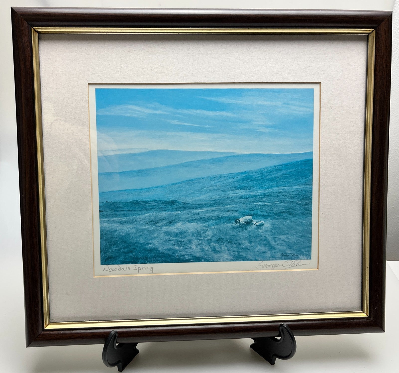 George Oldham “Weardale Spring” Signed Landscape Print 1991 — Framed North East