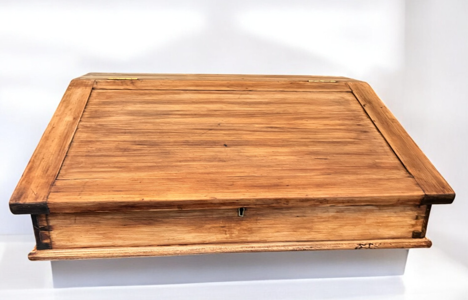 Antique Victorian Wooden Writing Slope Desk with Compartments 67×51×26cm
