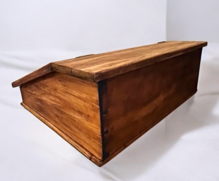 Antique Victorian Wooden Writing Slope Desk with Compartments 67×51×26cm