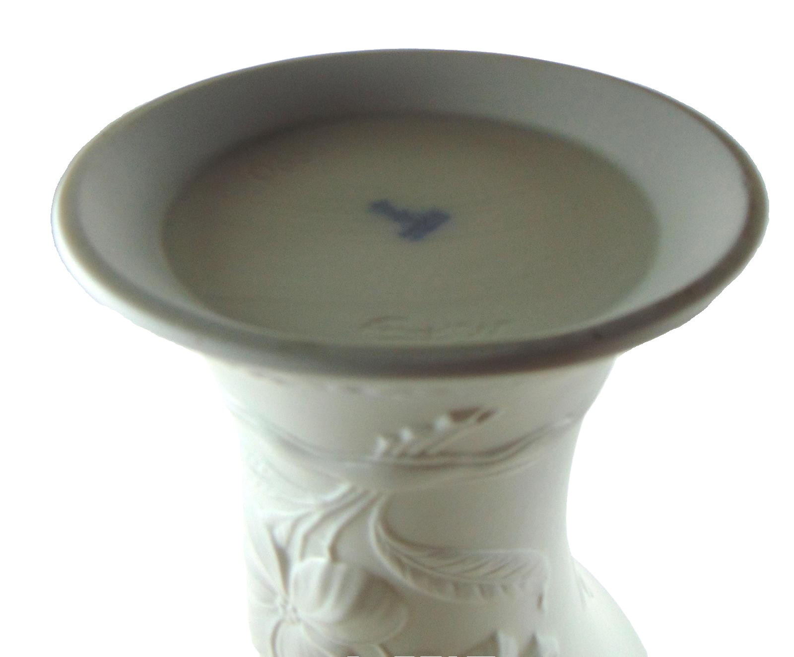 Vintage AK Kaiser Bisque Porcelain Vase Germany Floral Relief 21cm