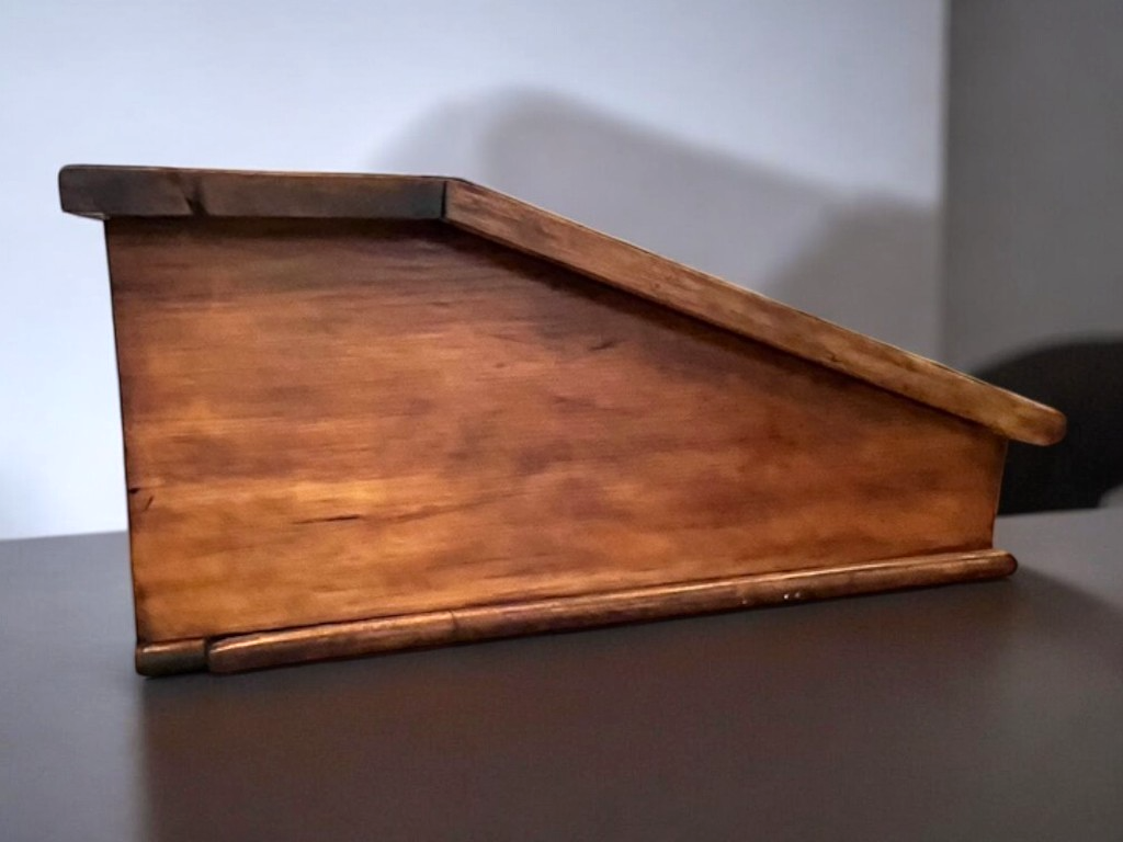 Antique Victorian Wooden Writing Slope Desk with Compartments 67×51×26cm