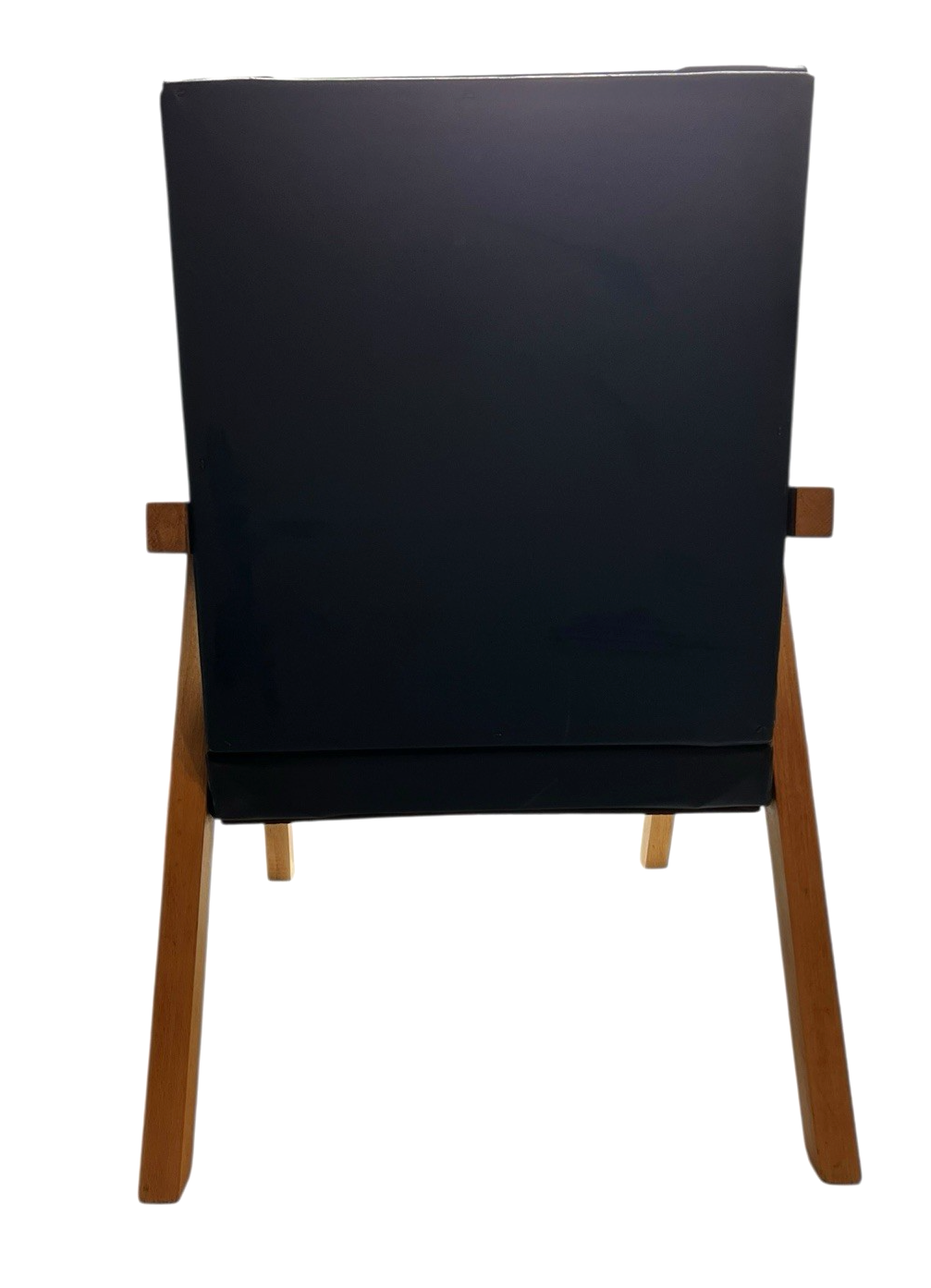 Mid Century Beech & Navy Vinyl Child's  Armchair – Retro 1960s Miniature Chair