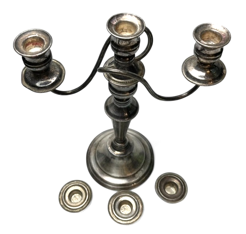 Vintage Silver Plated Three Arm Candelabra Ornate Table Centrepiece 33cm