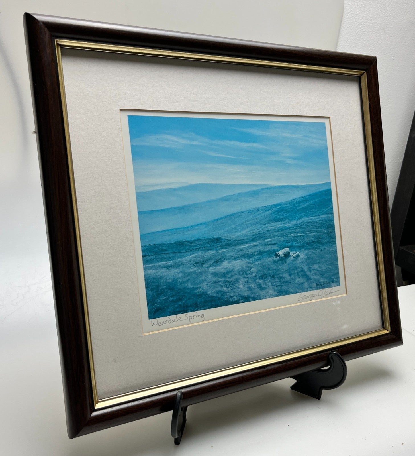 George Oldham “Weardale Spring” Signed Landscape Print 1991 — Framed North East