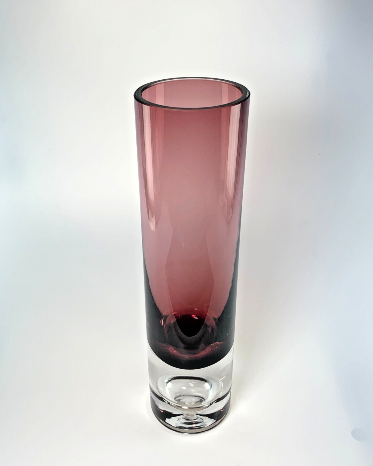 1-2 Bo Borgström for Åseda Amethyst Glass Vase Mid Century Swedish Bubble Vase