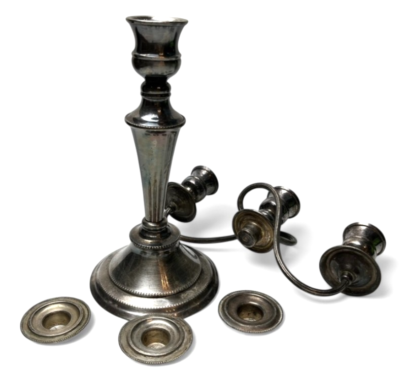 Vintage Silver Plated Three Arm Candelabra Ornate Table Centrepiece 33cm