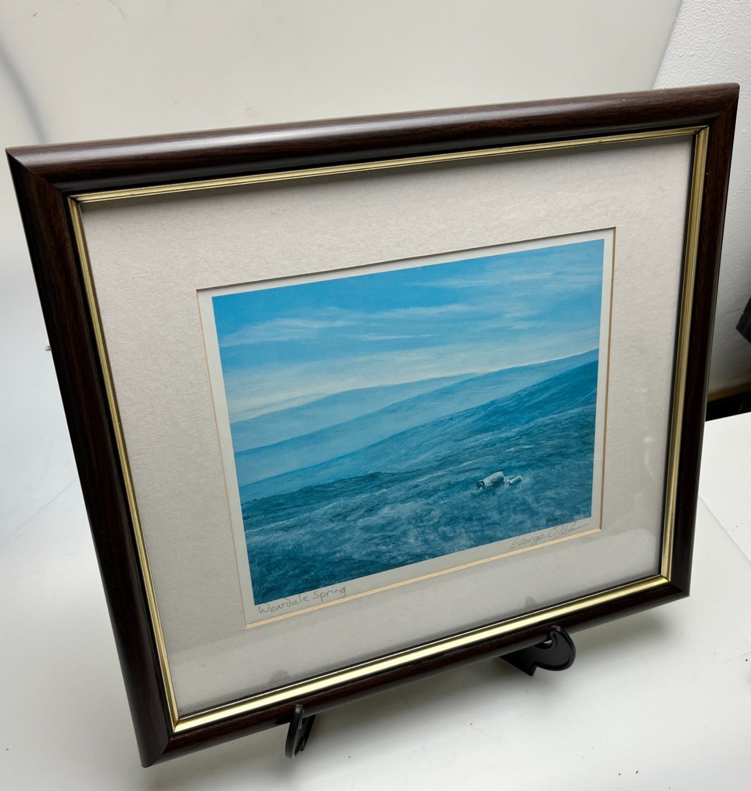 George Oldham “Weardale Spring” Signed Landscape Print 1991 — Framed North East