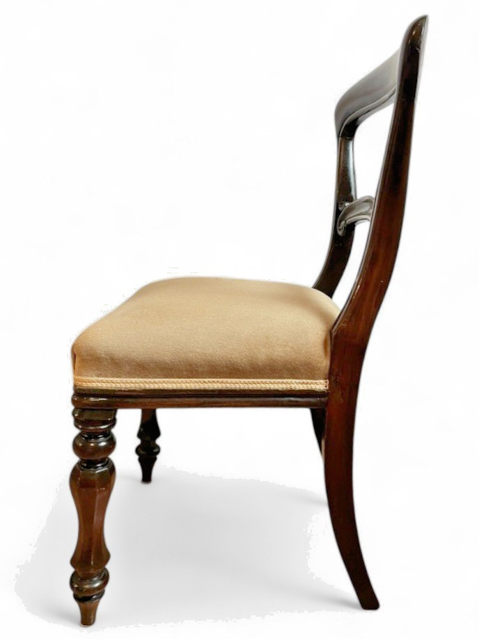 Pair or Single Antique Victorian Balloon Back Chair Mahogany Upholstered Seat
