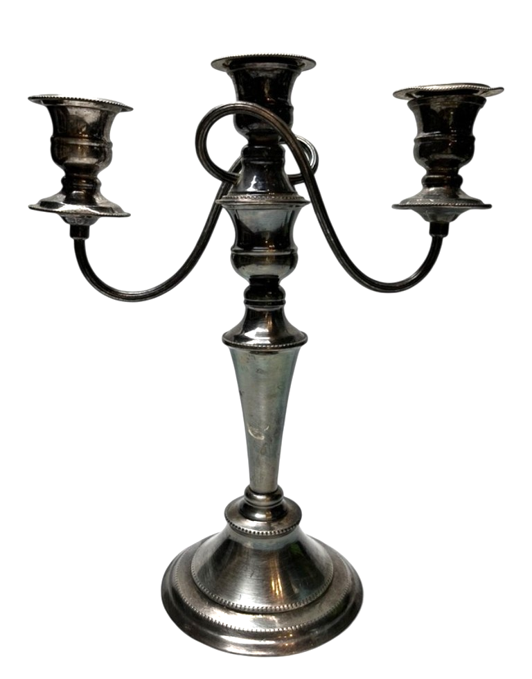 Vintage Silver Plated Three Arm Candelabra Ornate Table Centrepiece 33cm