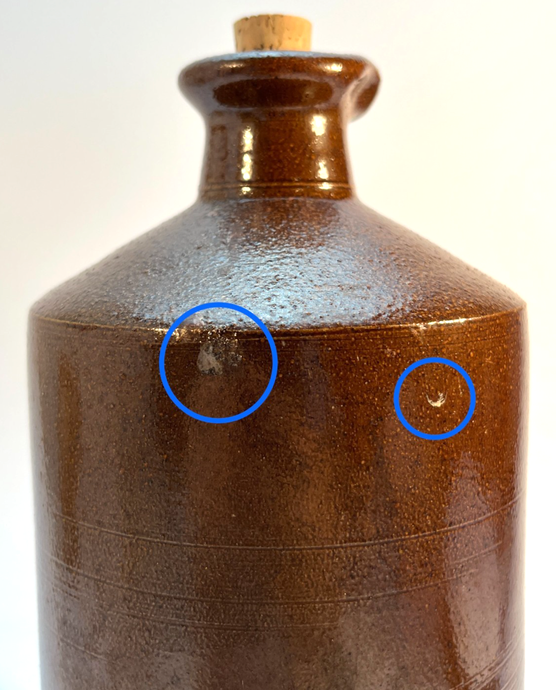 Antique Bourne Denby Salt Glazed Stoneware Flagon Bottle Jug with Cork