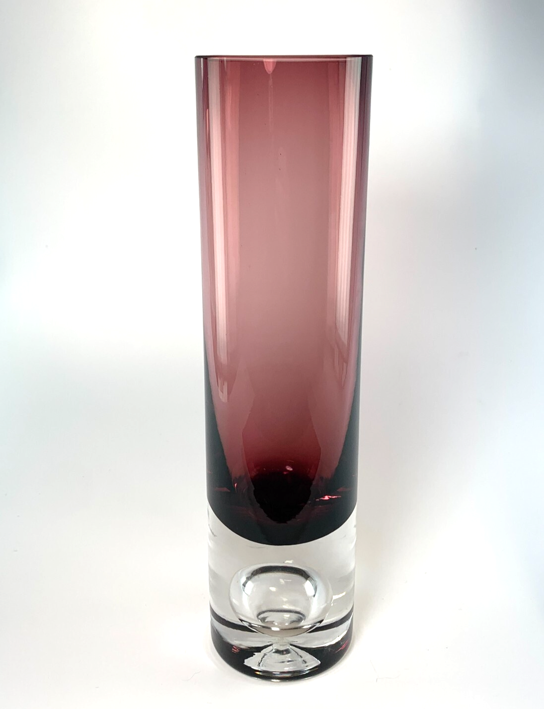 1-2 Bo Borgström for Åseda Amethyst Glass Vase Mid Century Swedish Bubble Vase