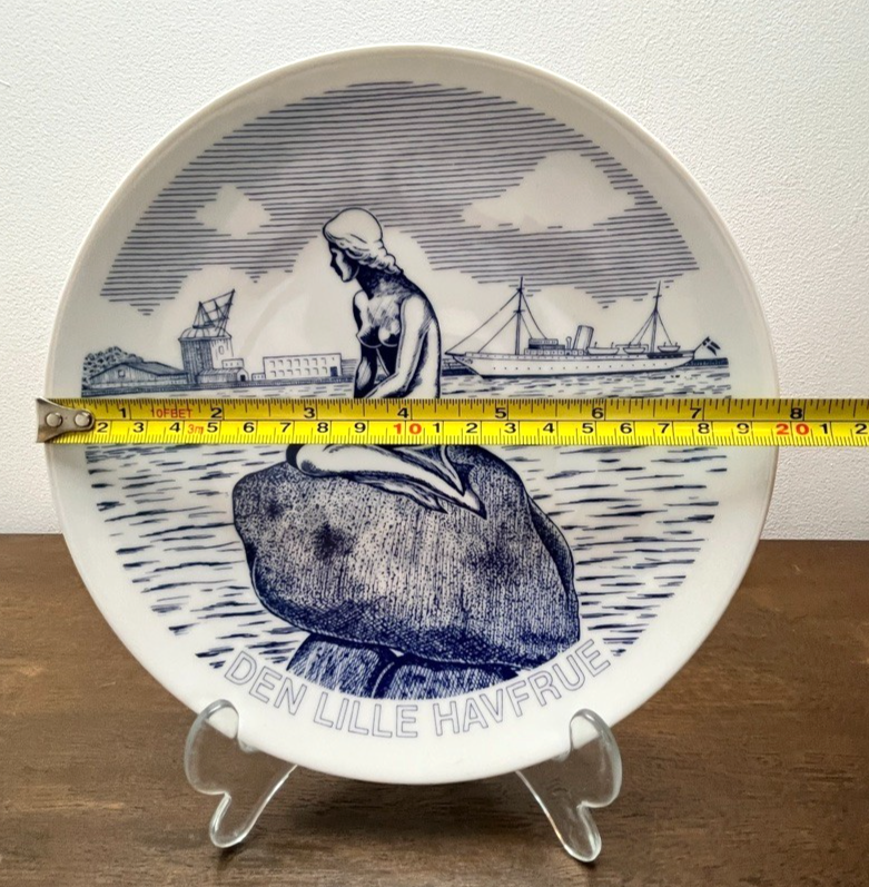 Vintage Svane Denmark Porcelain Plate Little Mermaid Copenhagen Collectable