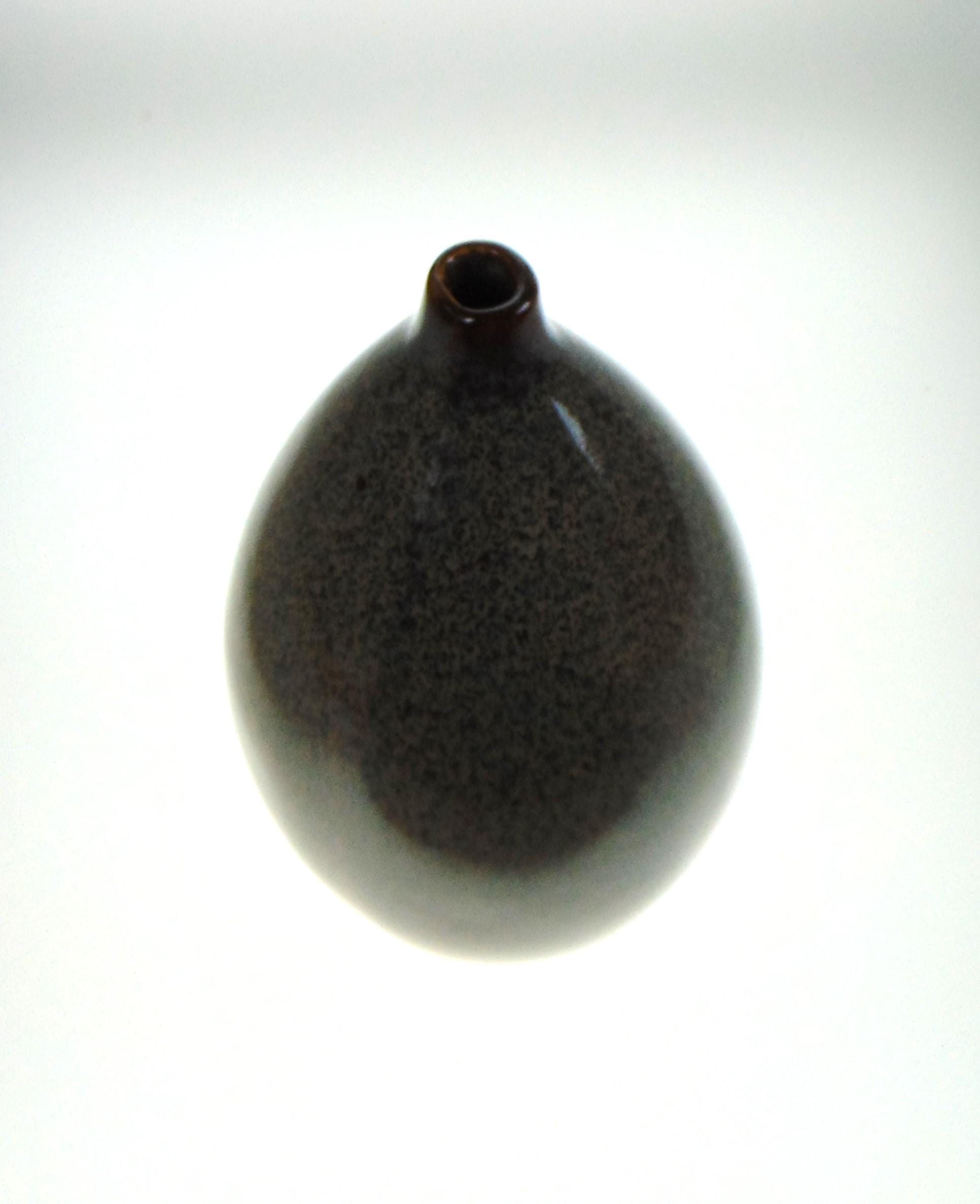 1970s Studio Art Pottery Bud Vase: Speckled Retro Decor