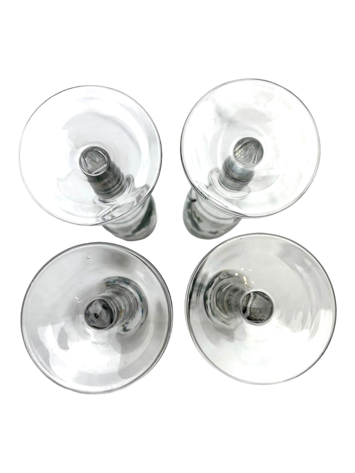Set of 4 hand‑painted decorative champagne glasses – floral enamel art glassware 22cm. Champagne flutes