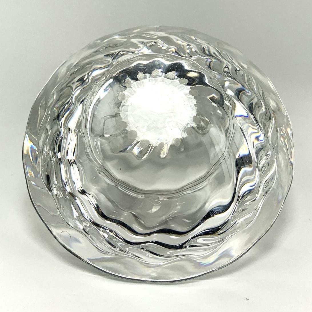 2 Royal Copenhagen Crystal Capriole Tea Light Holders. 10cm Scandinavian Crystal