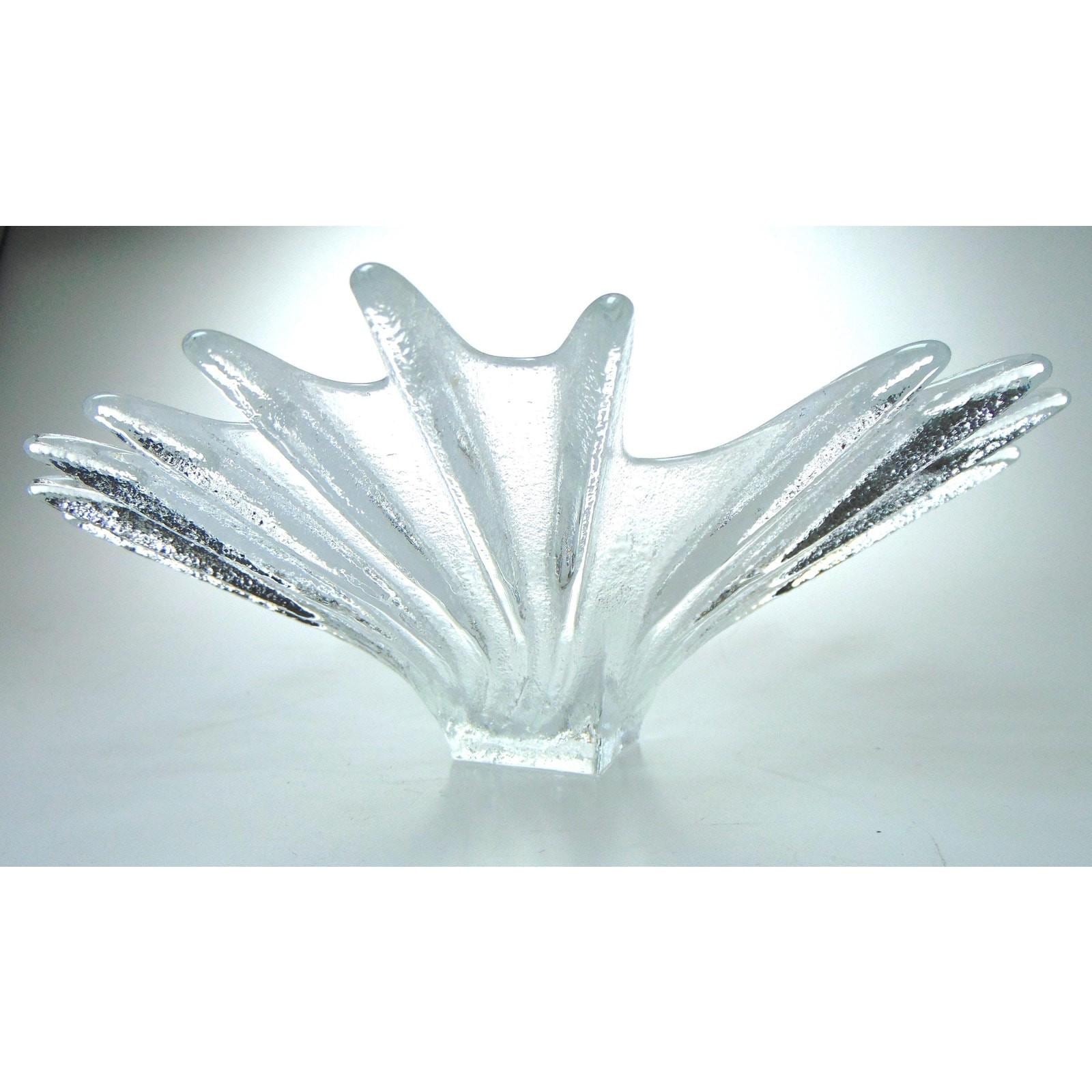 Dartington crystal palm dish in clear crystal. decorative crystal bowl 1980s