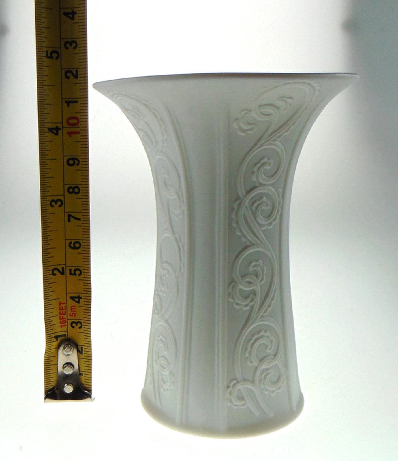 Kaiser Bisque Porcelain Vase for Flowers. Mid Century White Vase