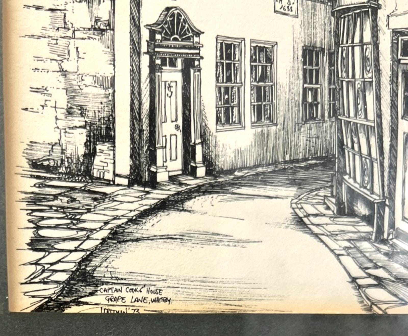 1973 Captain Cook’s House, Grape Lane Whitby Signed John/J Freeman Signed Print
