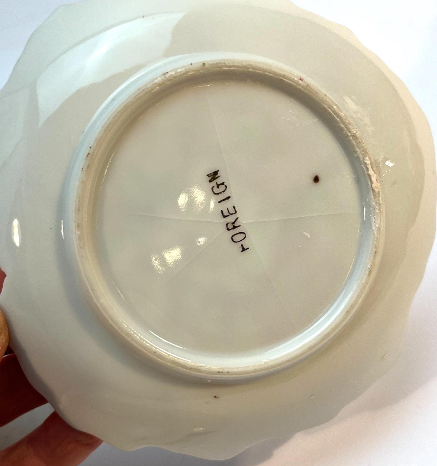 4 1950s China Plates with Hand Painted Floral Detailing. Pre-Viceroy Decorative