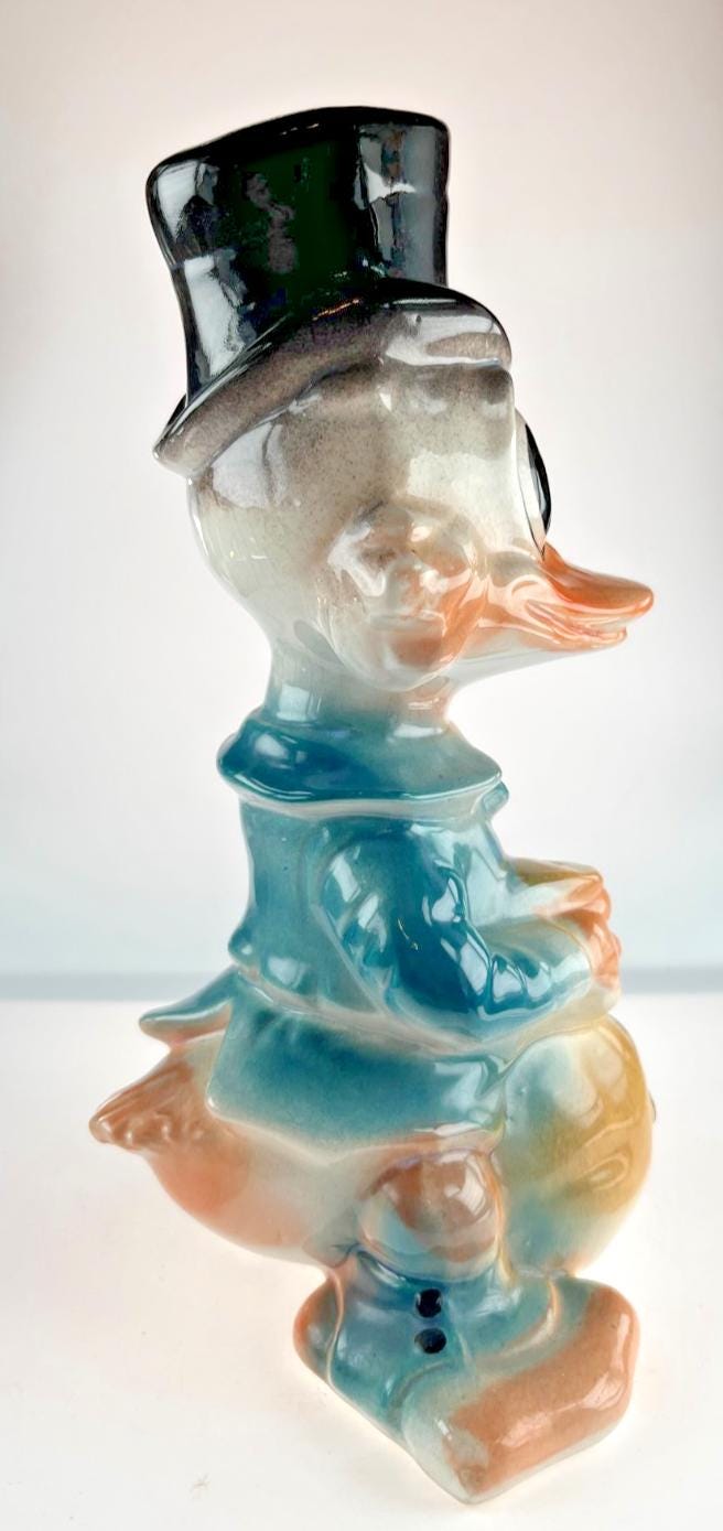 Rare vintage Scrooge McDuck money box Disneyana ceramic Bristow Potteries - Highly collectable