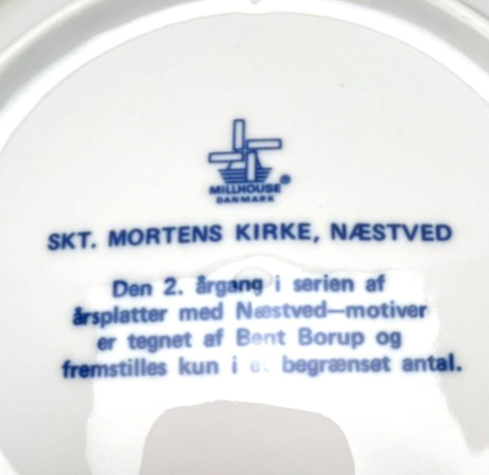 Millhouse Danmark Commemorative Plate 1978 Næstved Skt. Mortens Kirke Bent Borup