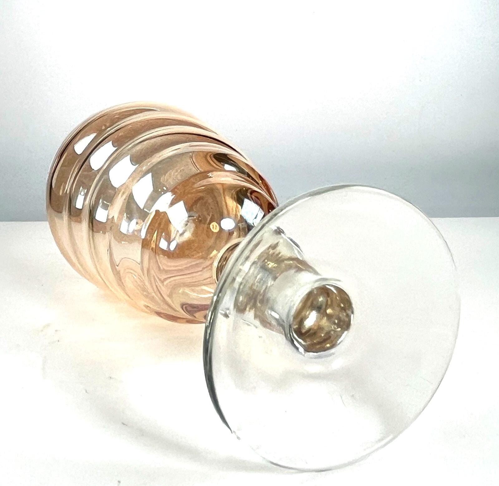 1960s Lustreware Glasses Carnival Glass Drinking Glasses. Mid Century Barware