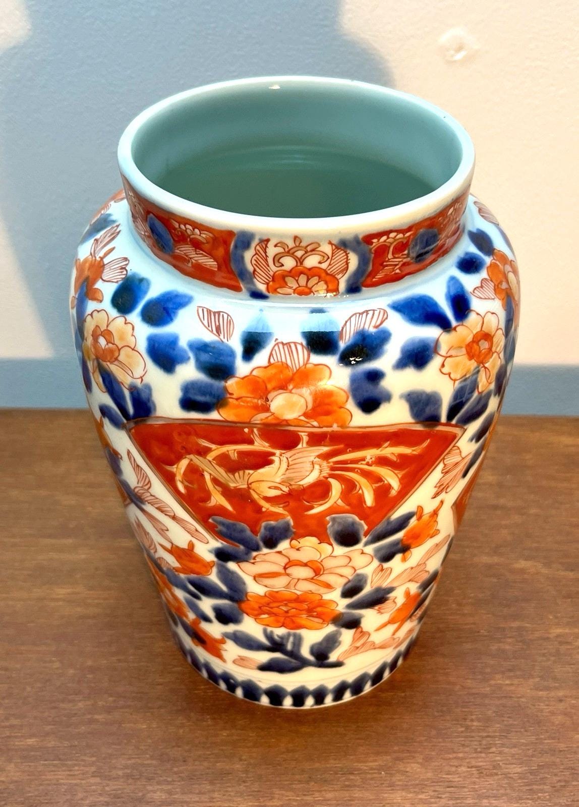 Vintage Japanese Imari Vase – Hand Painted Porcelain Floral Bird Design