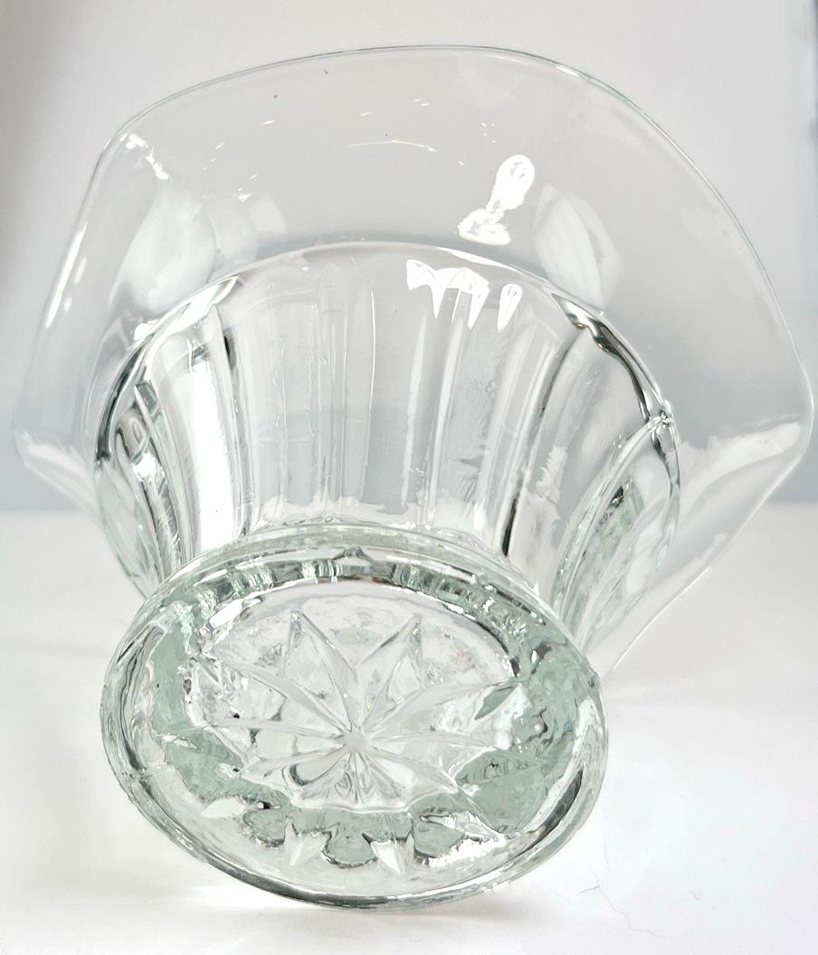 Art deco glass bowl w/ scalloped rim – 8.5cm h x 13cm w decorative